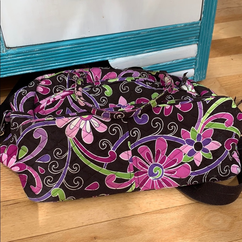 Vera Bradley Laptop Bag๐ Purple Pink Green Black Floral Bag - Picture 8 of 8
